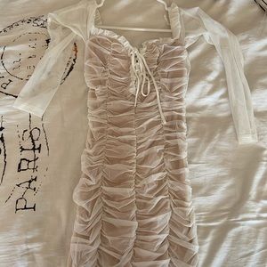 Whit Mesh Dress